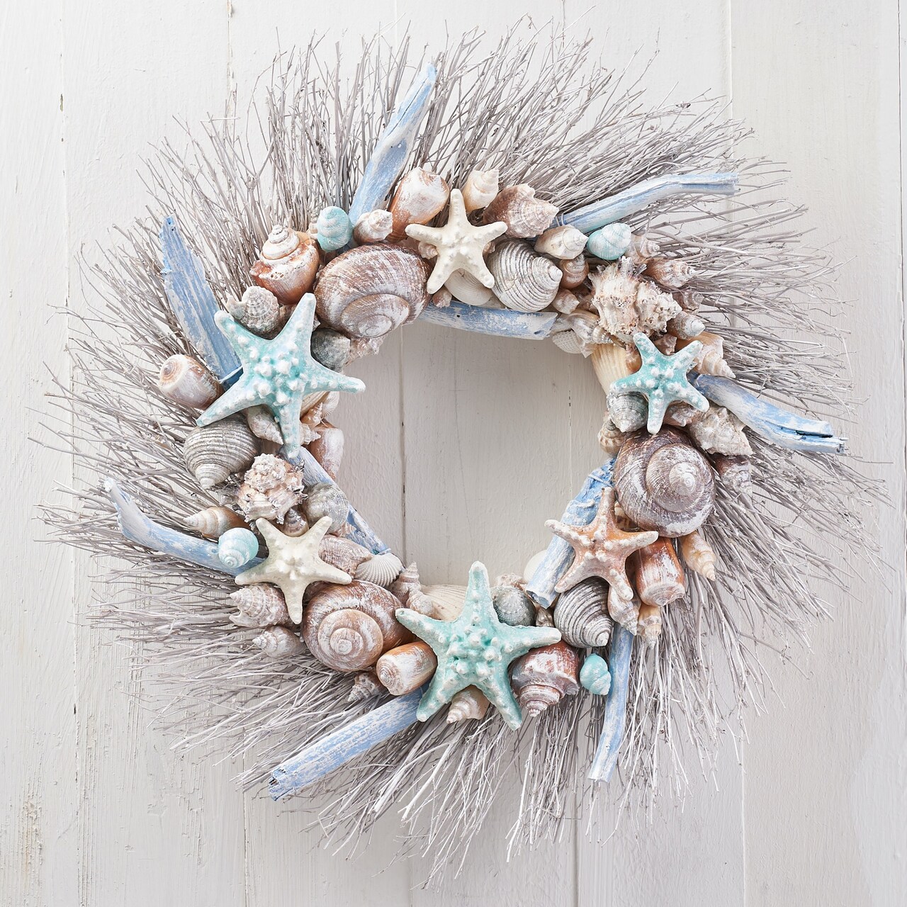 Coastal Shell Wreath 20" Handcrafted Christmas Wreath Gift -Holiday Tree